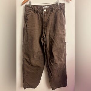 Casual Brown Cropped Pants